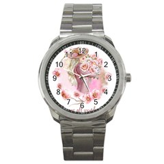 Women With Flowers Sport Metal Watch by fashiontrends