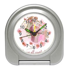 Women With Flower Travel Alarm Clock by fashiontrends