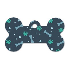 Bons Foot Prints Pattern Background Dog Tag Bone (two Sides) by Bangk1t