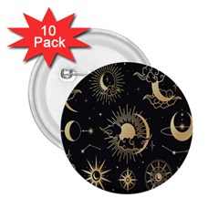 Asian-set With Clouds Moon-sun Stars Vector Collection Oriental Chinese Japanese Korean Style 2 25  Buttons (10 Pack)  by Bangk1t