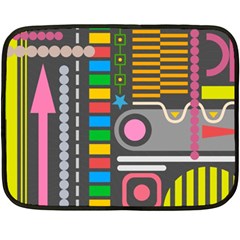 Pattern Geometric Abstract Colorful Arrows Lines Circles Triangles Fleece Blanket (mini) by Bangk1t