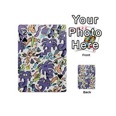 Purple Orange Green Blue Cartoon Playing Cards 54 Designs (mini)