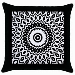 Circular Concentric Radial Symmetry Abstract Throw Pillow Case (black) by pakminggu