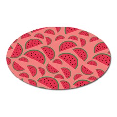 Watermelon Red Food Fruit Healthy Summer Fresh Oval Magnet by pakminggu