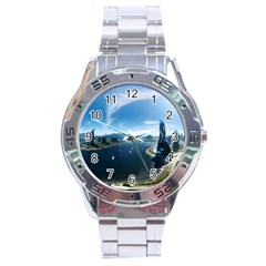 Futuristic City Fantasy Scifi Stainless Steel Analogue Watch