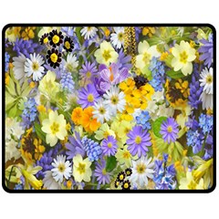 Spring Flowers Two Sides Fleece Blanket (medium) by artworkshop