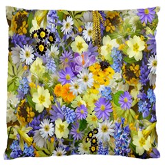 Spring Flowers Standard Premium Plush Fleece Cushion Case (two Sides)