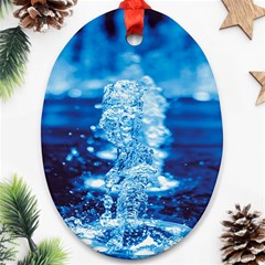 Water Blue Wallpaper Oval Ornament (two Sides)