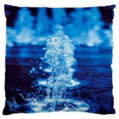 Water Blue Wallpaper Large Premium Plush Fleece Cushion Case (two Sides)