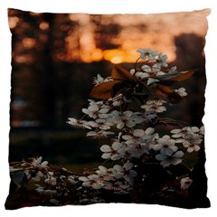 White Flower Large Cushion Case (one Side)