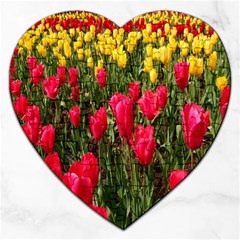 Yellow Pink Red Flowers Jigsaw Puzzle (heart) by artworkshop