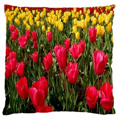 Yellow Pink Red Flowers Large Cushion Case (one Side)