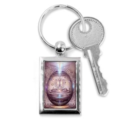 Cosmic Egg Sacred Geometry Art Key Chain (rectangle) by Grandong