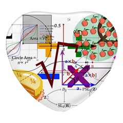 Mathematics Formula Physics School Heart Glass Fridge Magnet (4 Pack) by Grandong