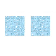 Dentist Blue Seamless Pattern Cufflinks (square)