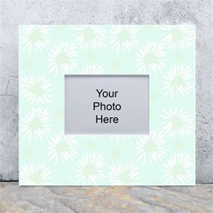 Mazipoodles Bold Daisies Spearmint White Wall Photo Frame 5  X 7  by Mazipoodles