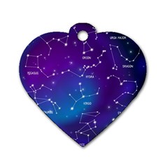 Realistic Night Sky With Constellations Dog Tag Heart (two Sides) by Cowasu