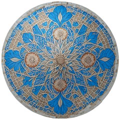 Flower Mandala Pattern Wooden Puzzle Round