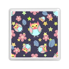 Owl-stars-pattern-background Memory Card Reader (square) by pakminggu