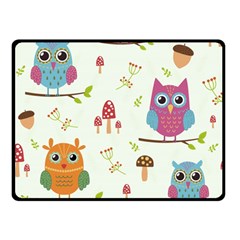 Forest-seamless-pattern-with-cute-owls Two Sides Fleece Blanket (small) by pakminggu