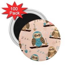 Seamless-pattern-owls-dream-cute-style-pajama-fabric 2 25  Magnets (100 Pack)  by pakminggu