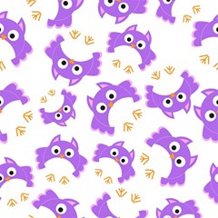 Purple-owl-pattern-background Play Mat (square) by pakminggu