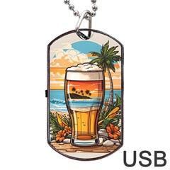 Beach Summer Drink Dog Tag Usb Flash (one Side) by uniart180623