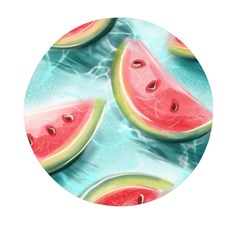 Watermelon Fruit Juicy Summer Heat Mini Round Pill Box by uniart180623