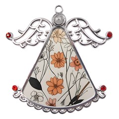 Flowers Pattern Plant Metal Angel With Crystal Ornament by pakminggu