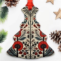 Flowers Leaves Floral Christmas Tree Ornament (two Sides)