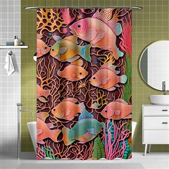 Tropical Fish Shower Curtain 48  X 72  (small)  by uniart180623