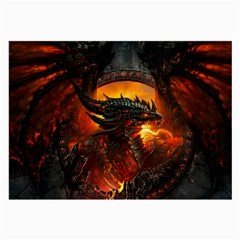 Dragon Art Fire Digital Fantasy Large Glasses Cloth by Bedest