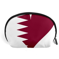 Heart-love-flag-qatar Accessory Pouch (large) by Bedest