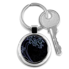 Vapor Wave Aesthetic Art Neon Asian Kanagawa Japanese Key Chain (round) by Cowasu