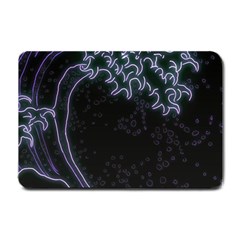 Vapor Wave Aesthetic Art Neon Asian Kanagawa Japanese Small Doormat by Cowasu