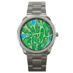 Golf Course Par Golf Course Green Sport Metal Watch by Cowasu