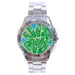 Golf Course Par Golf Course Green Stainless Steel Analogue Watch Front