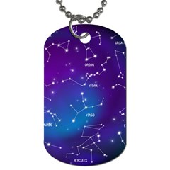 Realistic Night Sky With Constellations Dog Tag (one Side) by Cowasu