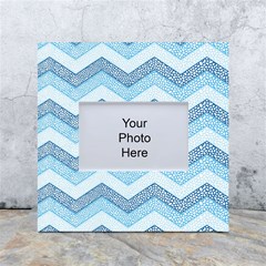 Seamless Pattern Of Cute Summer Blue Line Zigzag White Box Photo Frame 4  X 6  by Bedest