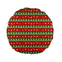 Christmas-papers-red-and-green Standard 15  Premium Flano Round Cushions