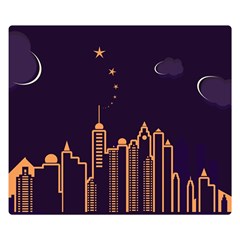 Skyscraper Town Urban Towers Two Sides Premium Plush Fleece Blanket (small)