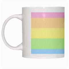 Cute Pastel Rainbow Striped Pattern White Mug