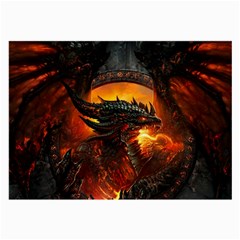 Dragon Fire Fantasy Art Large Glasses Cloth by Cowasu