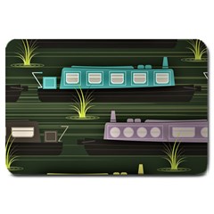 Narrow-boats-scene-pattern Large Doormat