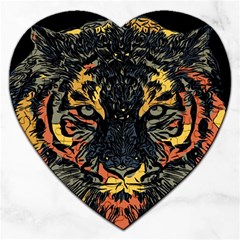 Tiger-predator-abstract-feline Jigsaw Puzzle (heart) by Cowasu