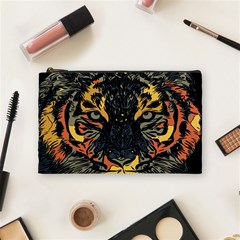 Tiger-predator-abstract-feline Cosmetic Bag (medium) by Cowasu