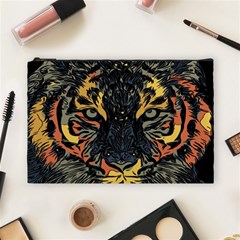 Tiger-predator-abstract-feline Cosmetic Bag (large) by Cowasu