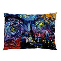 Castle Starry Night Print Van Gogh Parody Pillow Case by Sarkoni