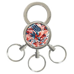 America Pattern 3-ring Key Chain by Valentinaart