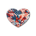 America pattern Rubber Heart Coaster (4 pack) Front